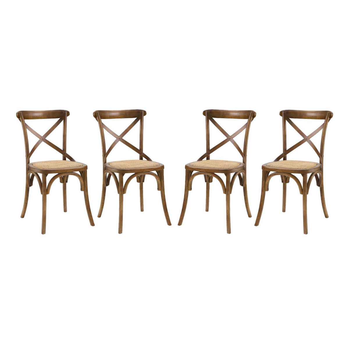 Rusticcontemporary Dining Side Chairs  Set Of 4, Fully Assembled, Wooden Backrest, Tapered Legs, Ideal For Country Cottages An