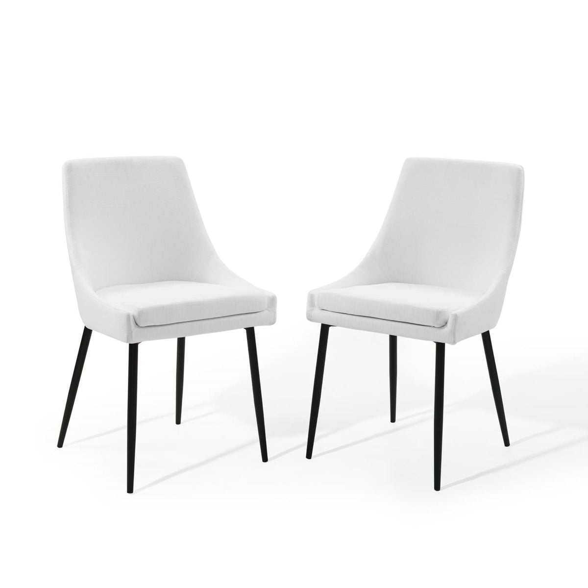 Viscount Upholstered Fabric Dining Chairs  Set Of 2 Black White