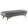 Adept 60 Inch  Performance Velvet Bench Gray