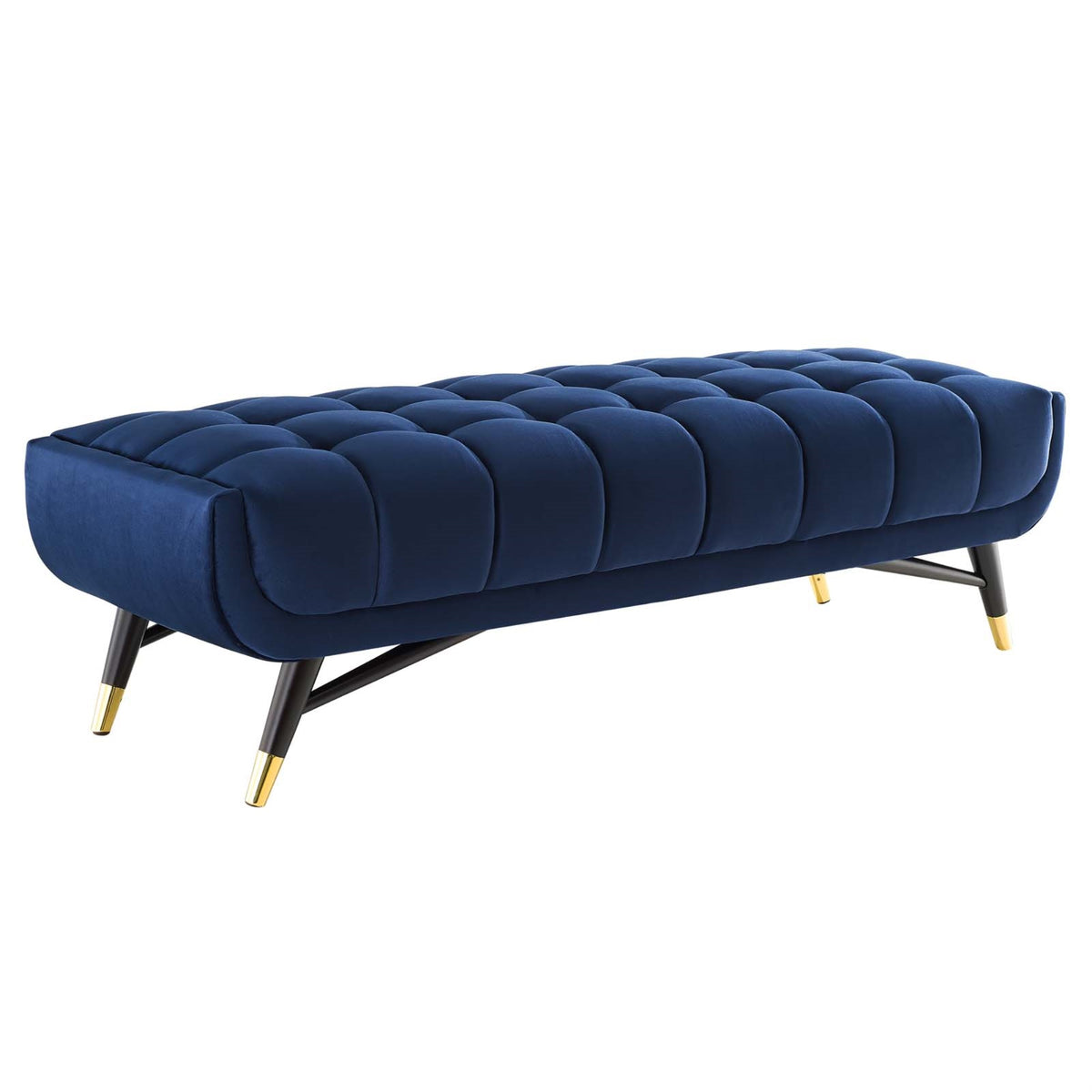 Adept 60 Inch  Performance Velvet Bench Midnight Blue
