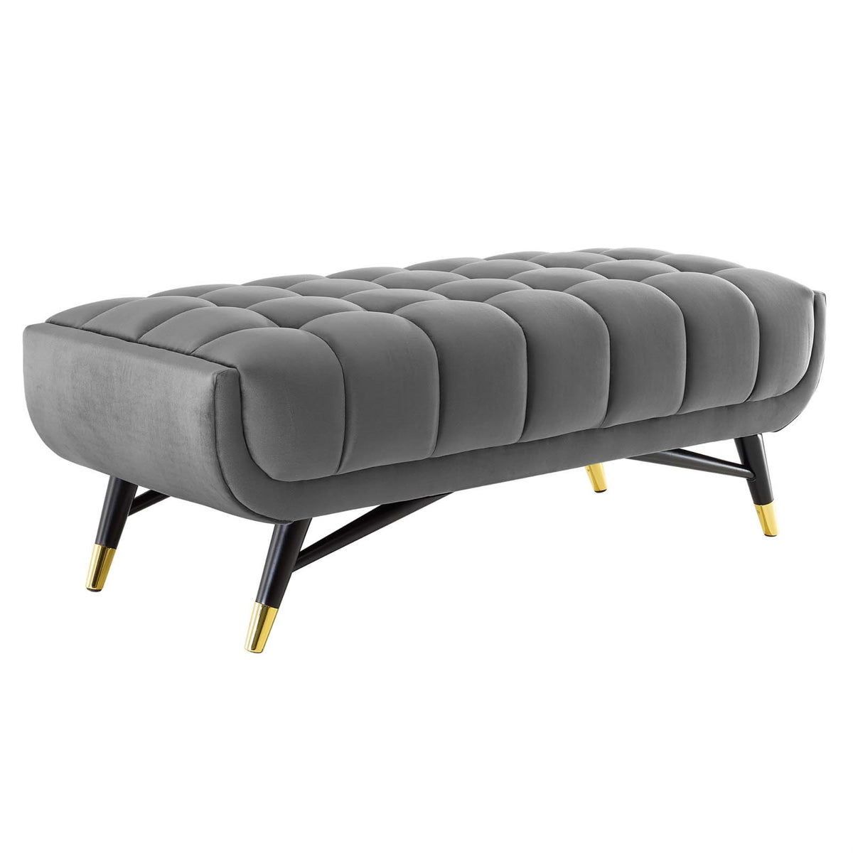 Adept 47.5 Inch  Performance Velvet Bench Gray