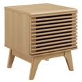 Ergode Vinyl Record Display Stand - Mid-Century Style with Ample Storage Space, Walnut Grain Laminate, Tapered Wood Legs
