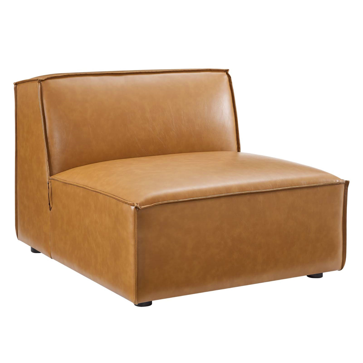Restore Vegan Leather Sectional Sofa Armless Chair  Customize Your Living Space With Style And Comfort  French Piping Details