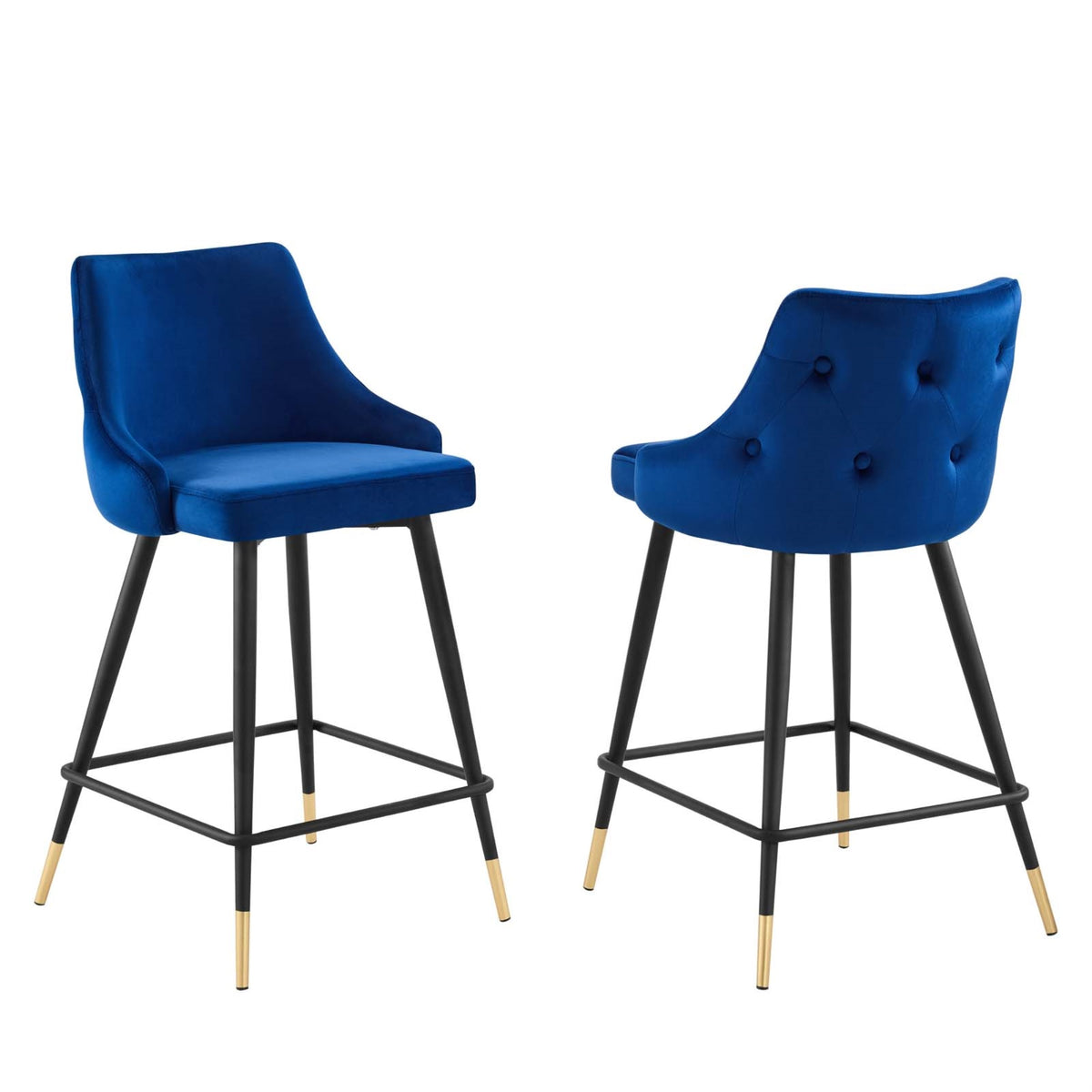 Adorn Performance Velvet Counter Stool Set Of 2 Navy