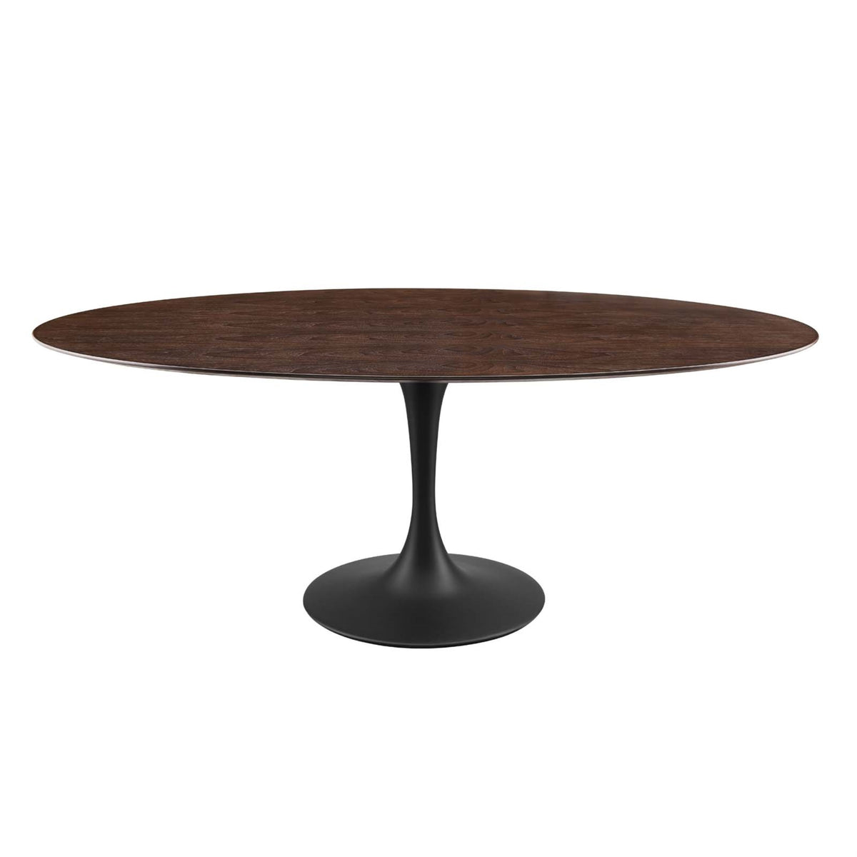 Lippa 78 Inch  Wood Oval Dining Table Black Cherry Walnut
