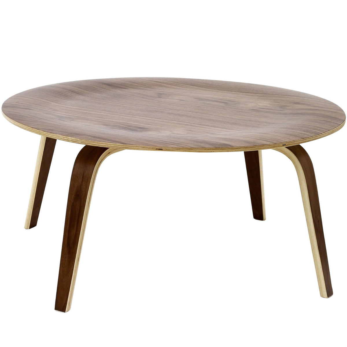 Timeless Plywood Coffee Table With Eightply Legs  Walnut Finish