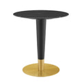 Zinque 28 Inch  Artificial Marble Dining Table Gold Black