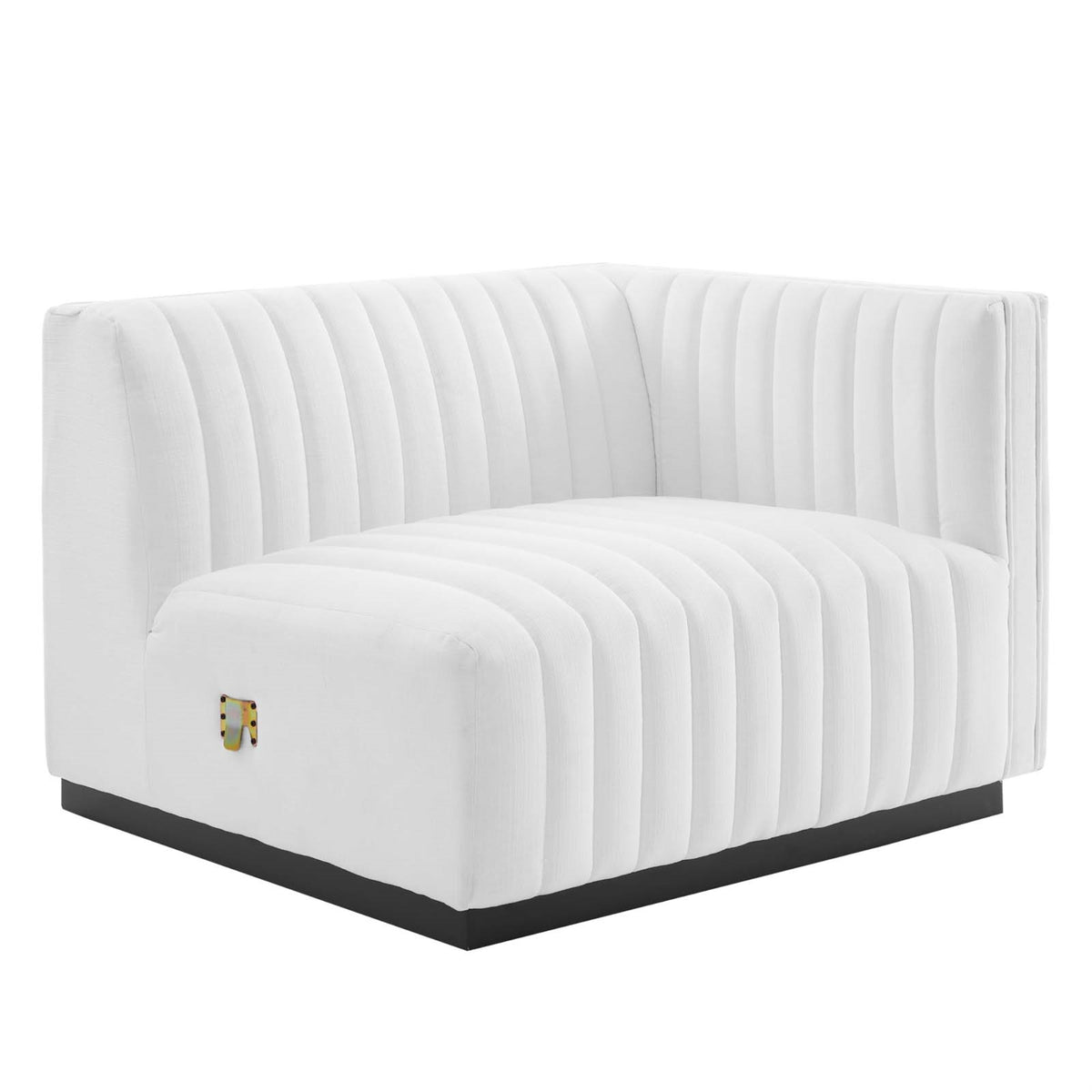 Conjure Channel Tufted Upholstered Fabric Rightarm Chair