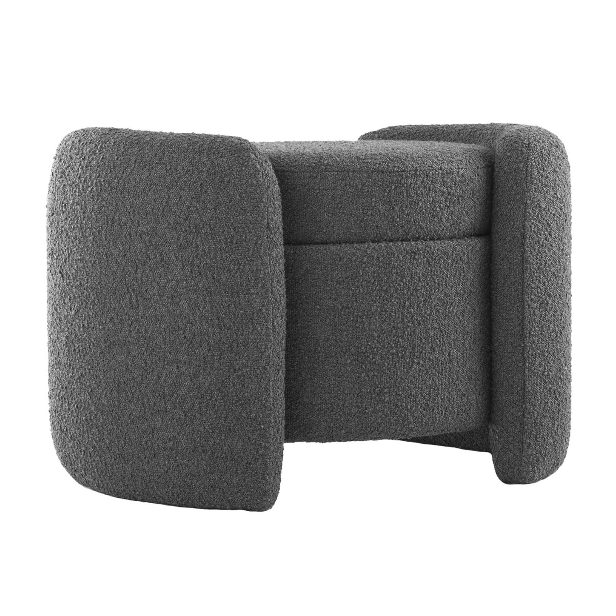 Ergode Boucle Upholstered Accent Ottoman - Stylish, Comfortable, and Functional with Storage - Ultimate Relaxation and Organizat