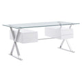 Sector 71'' Glass Top Glass Office Desk
