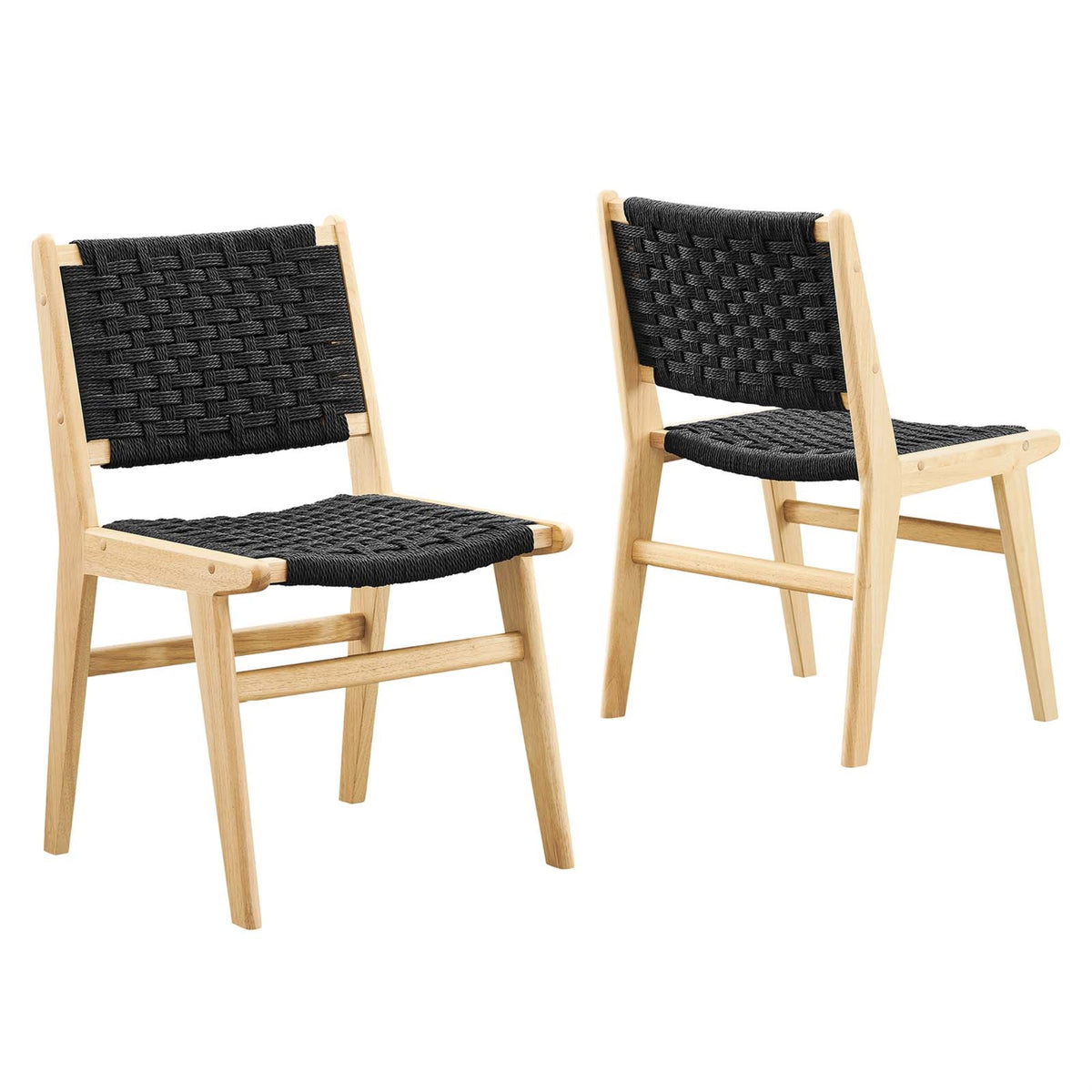 Saoirse Woven Rope Wood Dining Side Chair  Set Of 2