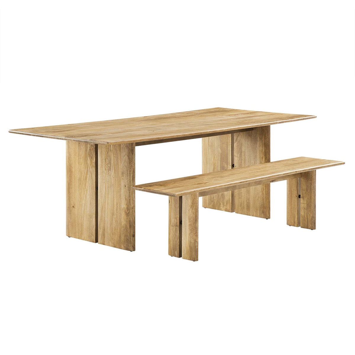 Amistad 86 Inch  Wood Dining Table And Bench Set