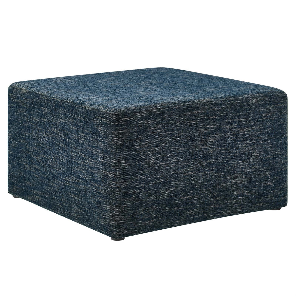 Callum Large 28 Inch  Square Woven Heathered Fabric Upholstered Ottoman