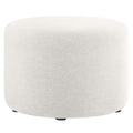 Callum Large 23'' Round Woven Heathered Fabric Upholstered Ottoman