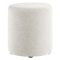 Callum 16'' Round Woven Heathered Fabric Upholstered Ottoman