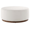 Tilden Large 38'' Round Boucle Upholstered Upholstered Ottoman