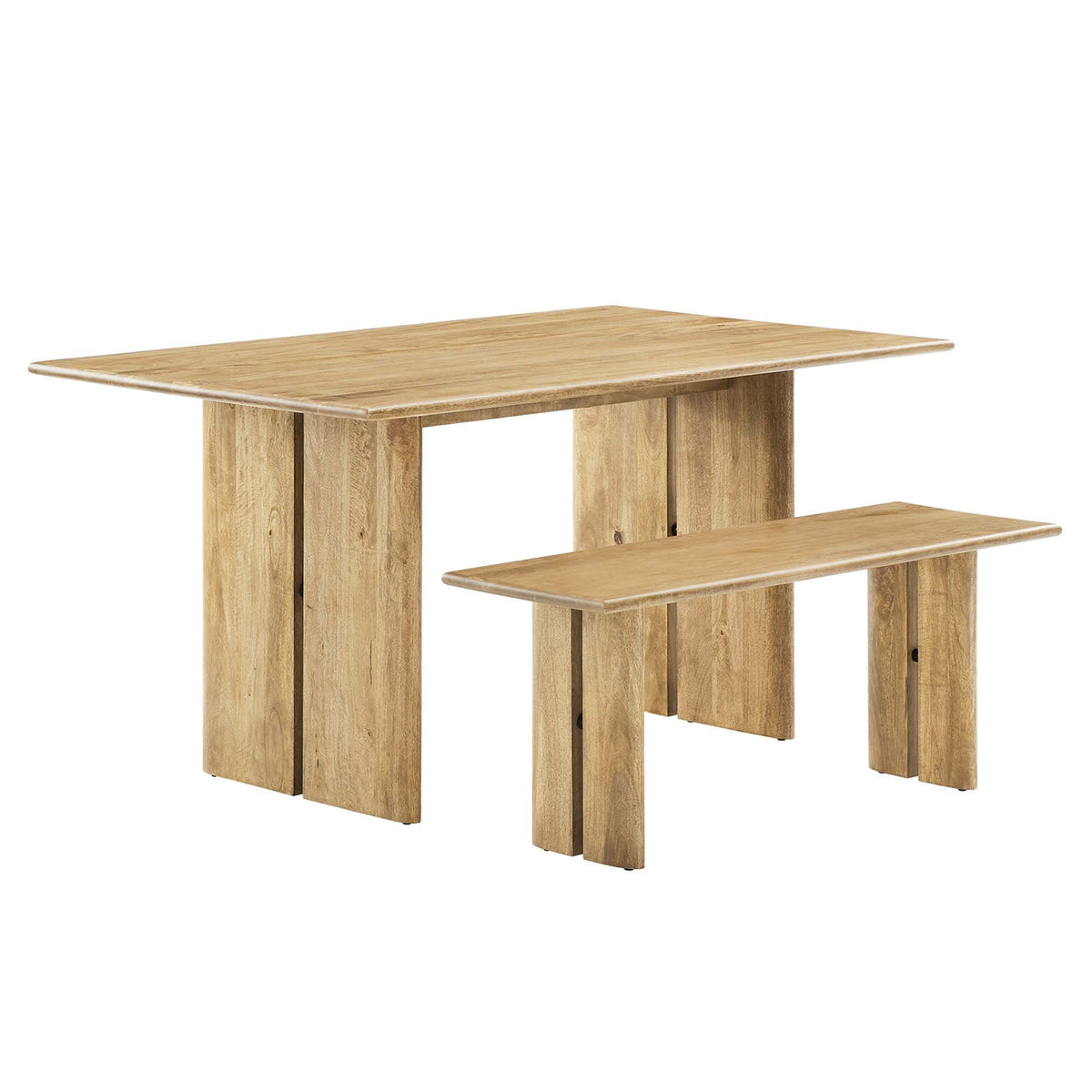 Amistad 60 Inch  Wood Dining Table And Bench Set