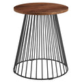 Valeo Round Wood and Metal Side Table