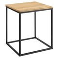 Zora Square Wood and Metal Side Table
