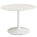 Revolve Round Wood Dining Table  White