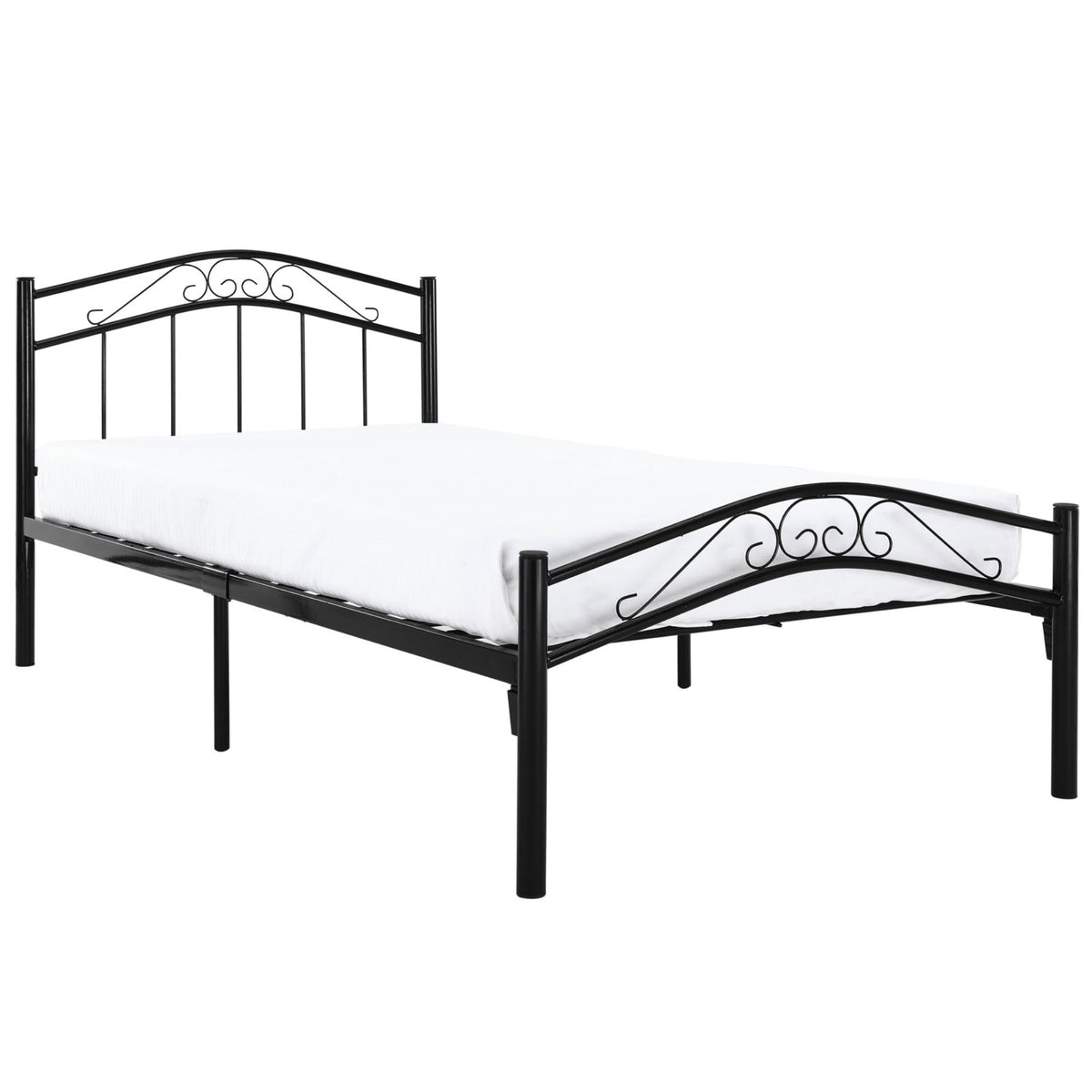 Townhouse Iron Twin Bed Frame  Durable Welded Construction, Timeless Charm, Playful Design  Cozy Sanctuary For Restful Nights