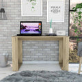 TUHOME Oviedo 120 Desk, Four Legs, Countertop Table, Light Oak, For Office