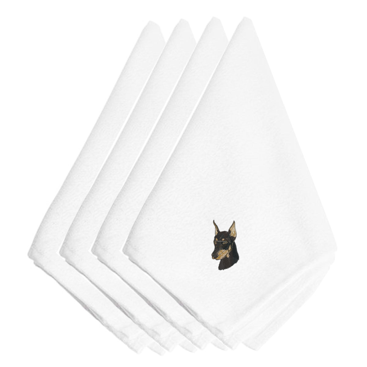CarolineS Treasures Embt2399Npke Doberman Embroidered Napkins (Set Of 4), 20 Inch  Inch , Multicolor