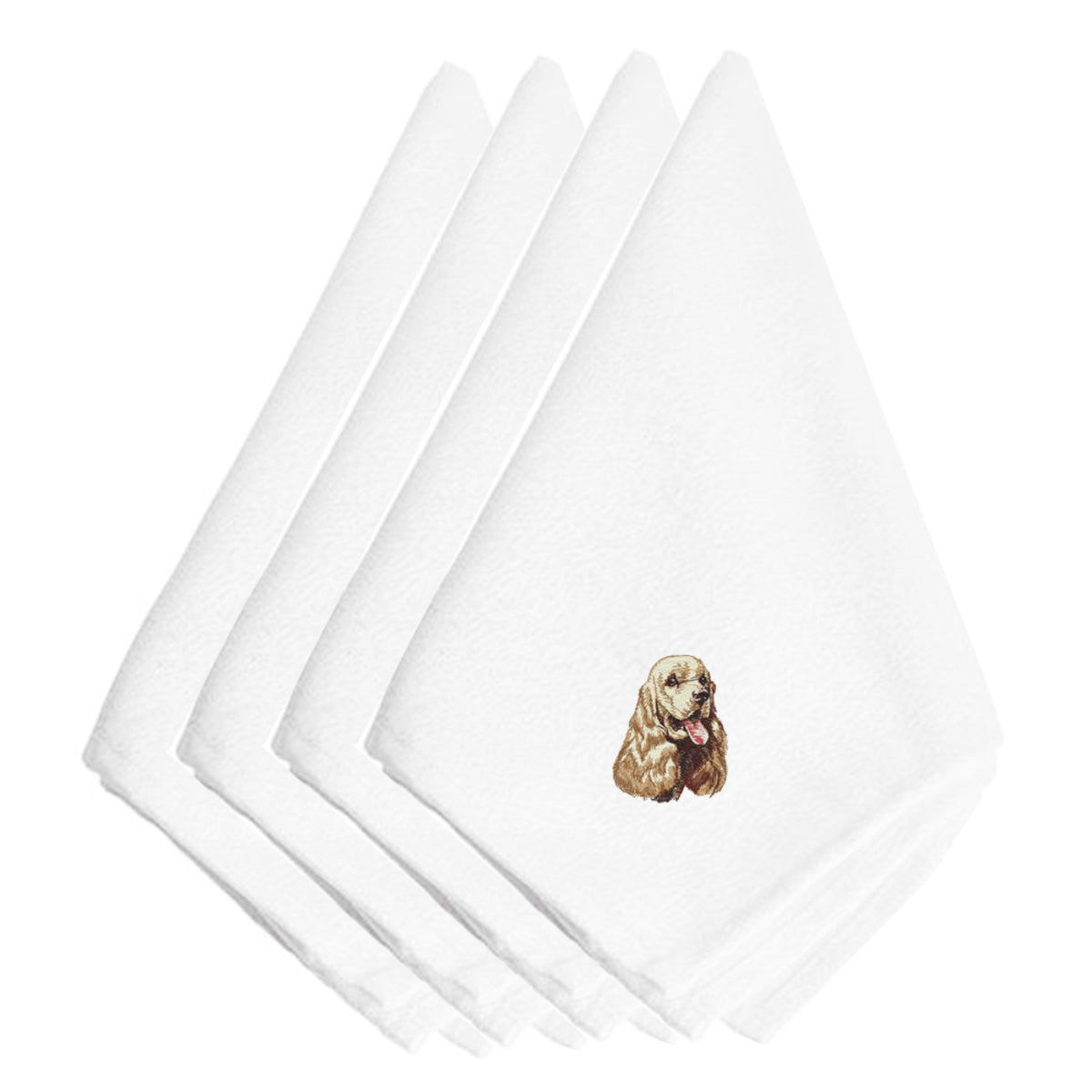 CarolineS Treasures Embt2402Npke Cocker Spaniel Embroidered Napkins (Set Of 4), 20 Inch  Inch , Multicolor