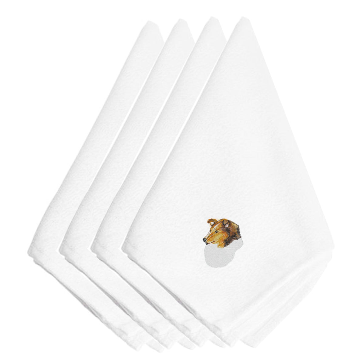 CarolineS Treasures Embt2511Npke Sheltie Embroidered Napkins (Set Of 4), 20 Inch  Inch , Multicolor