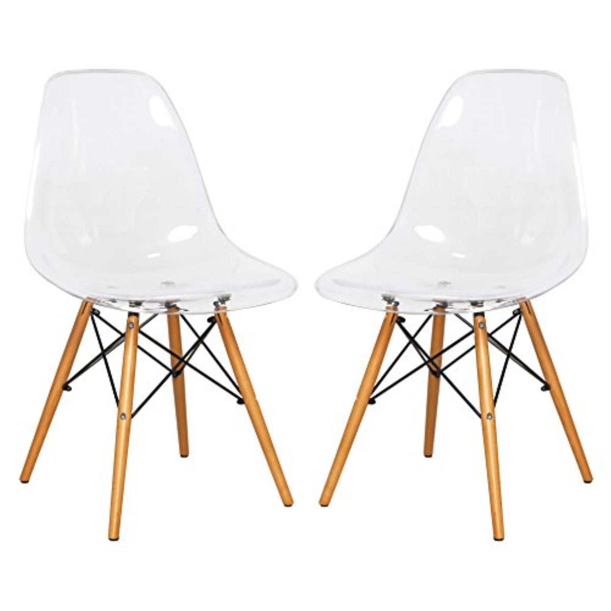 Leisuremod Dover Molded Side Chair, Set Of 2