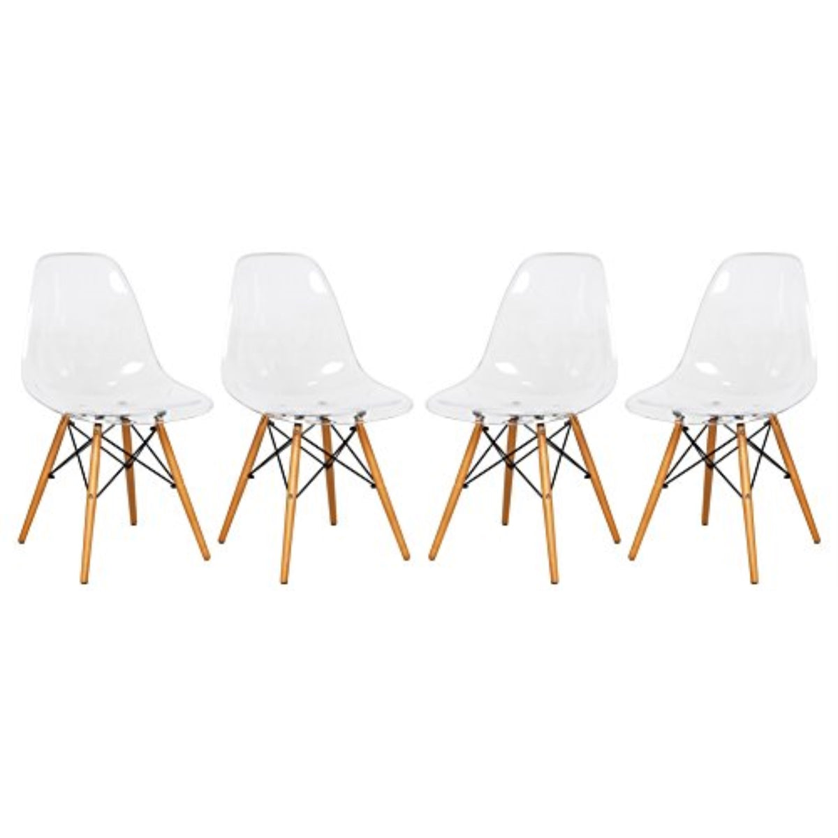 Leisuremod Dover Molded Side Chair, Set Of 4