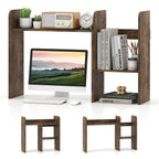 Expandable Desktop Bookshelf with Open Storage Cubes