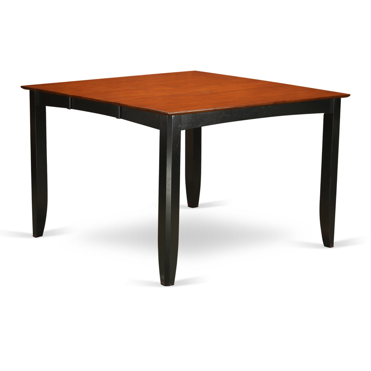 East West Furniture FAQU9H-BLK-W Fairwind 9 Piece Counter Height Pub Set Includes a Square Table with Pedestal and 8 Kitchen Dining Chairs, 54x54 Inch, Black & Cherry
