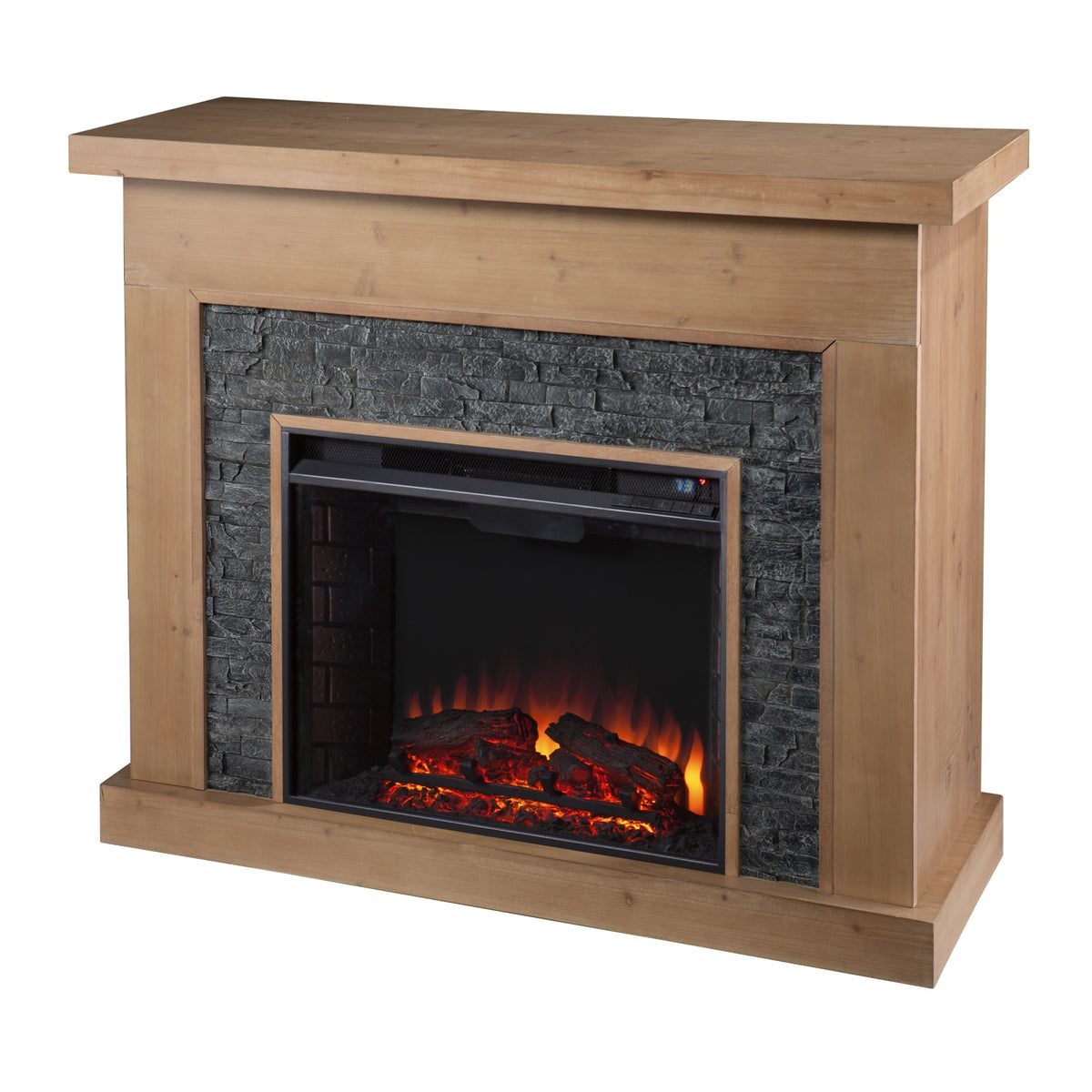 Standlon Electric Fireplace With Faux Stone Surround