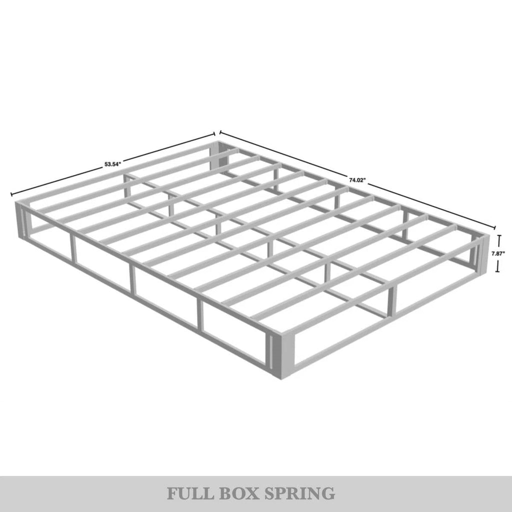 Full size 7.8-inch Metal Frame Box-Spring Foundation for Mattress with Cover