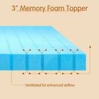 Full size 3-inch Thick High Density Memory Foam Mattress Topper