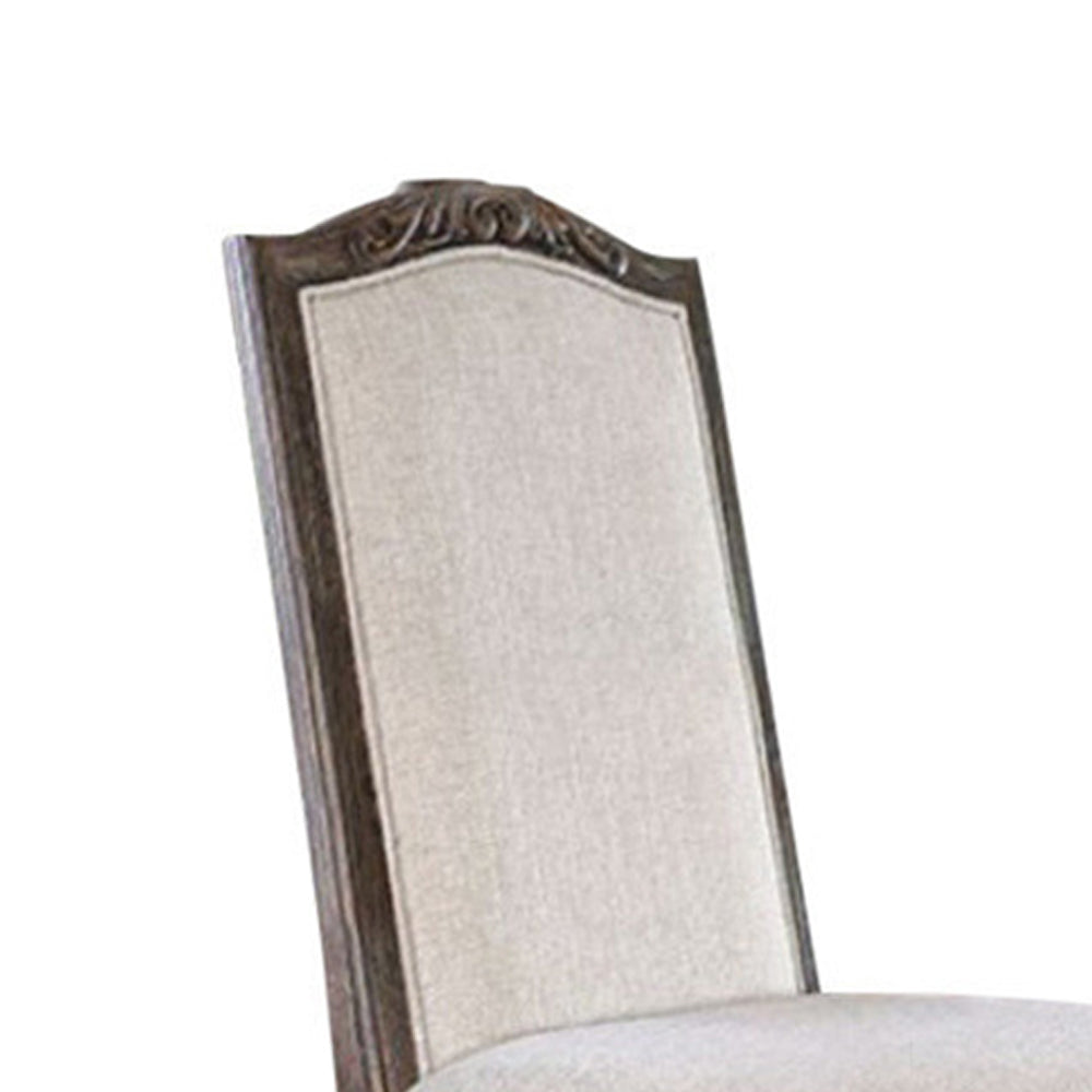 Fabric seat and Back upholstered Side chair, Rustic Brown, Pack of 2