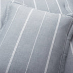 Full/Queen Blue Grey Off-White Stripe 3-Piece Lightweight Comforter Set