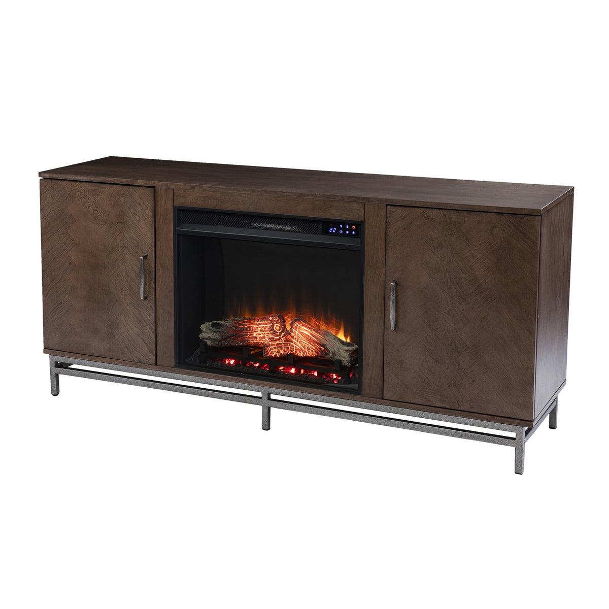 Dibbonly Touch Screen Electric Fireplace W/ Media Storage
