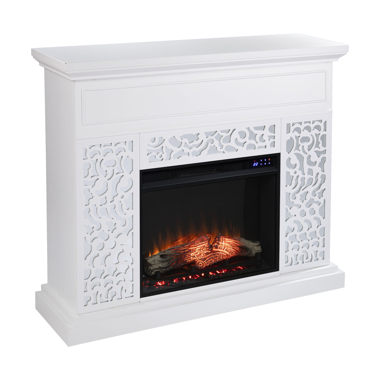 Wansford Contemporary Electric Fireplace With Touch Screen Control Panel