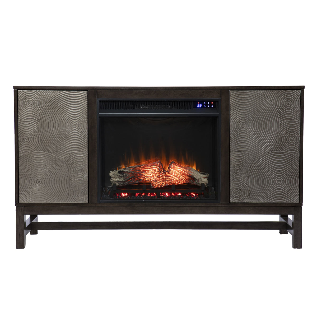 Lannington Touch Screen Electric Fireplace W/ Media Storage