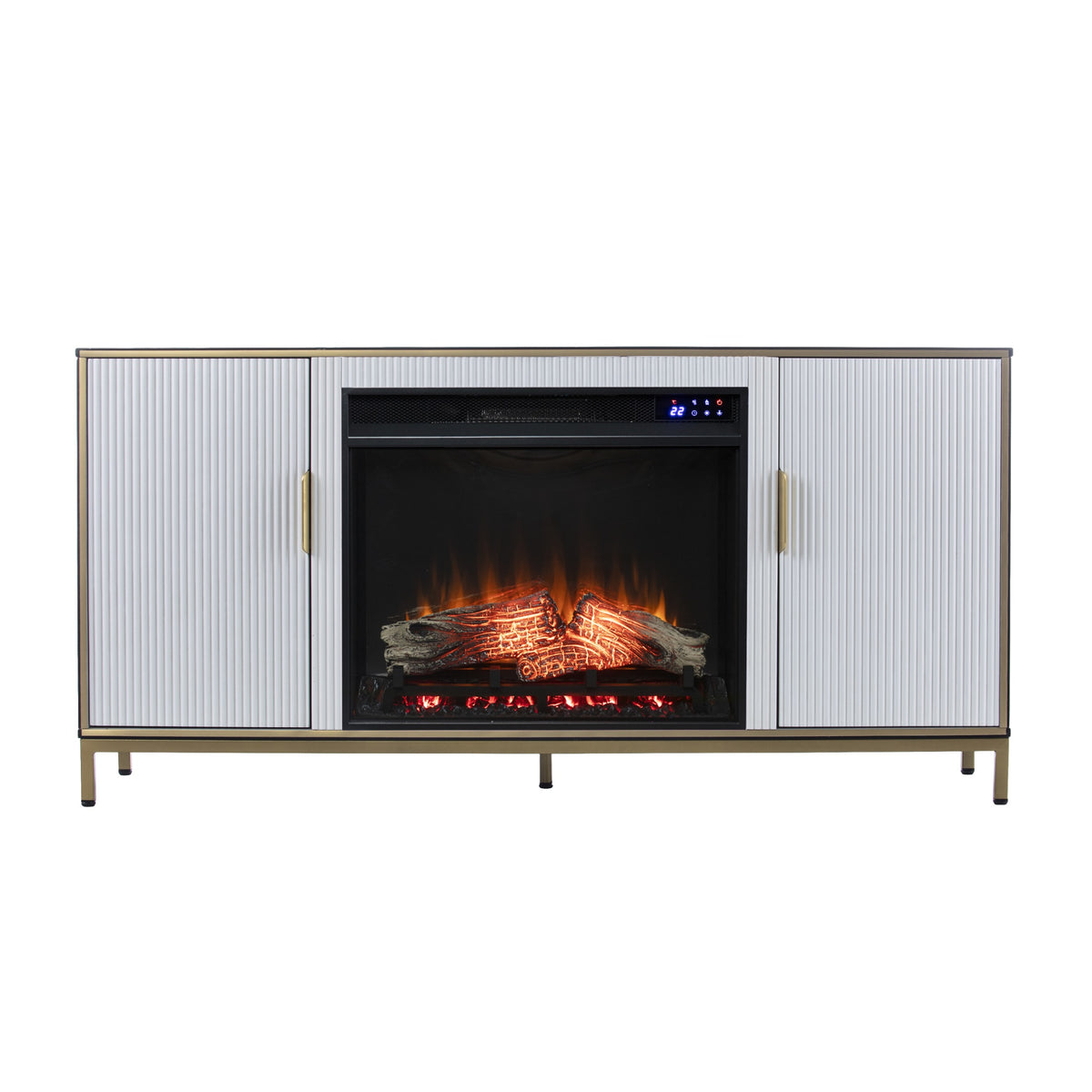 Daltaire Touch Screen Electric Fireplace With Media Storage