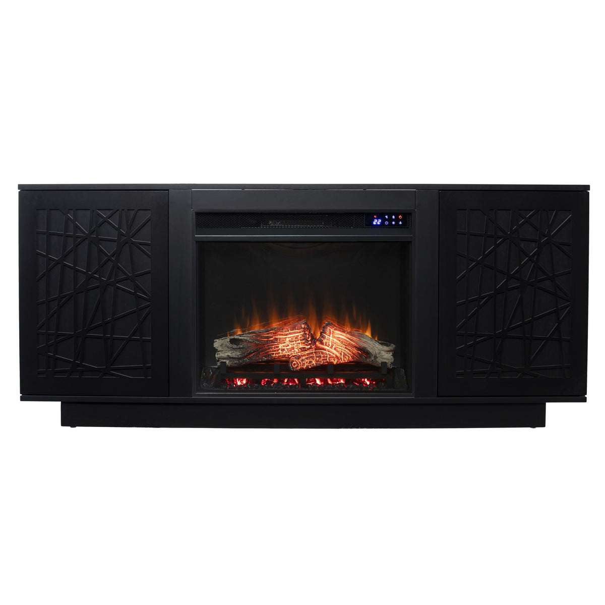 Delgrave Touch Screen Electric Media Fireplace With Storage  Black