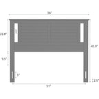 Full size Farmhouse Solid Wood Slatted Headboard in White Finish