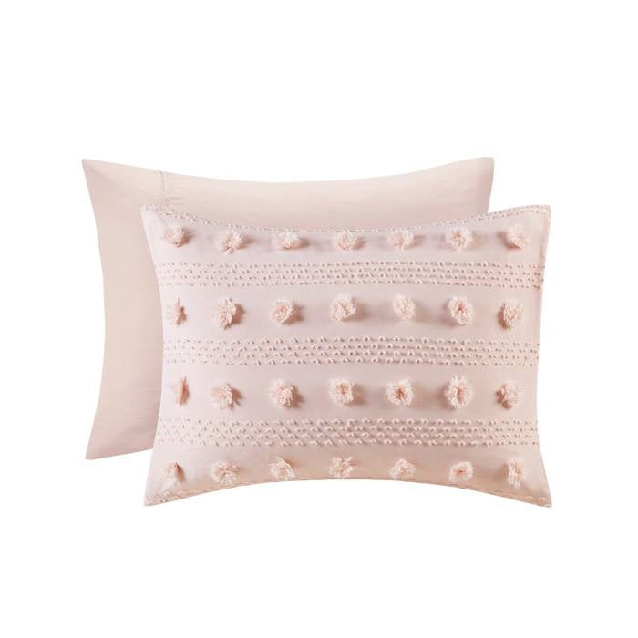 Full/Queen 3-Piece Pink Pompom Microfiber Comforter Set