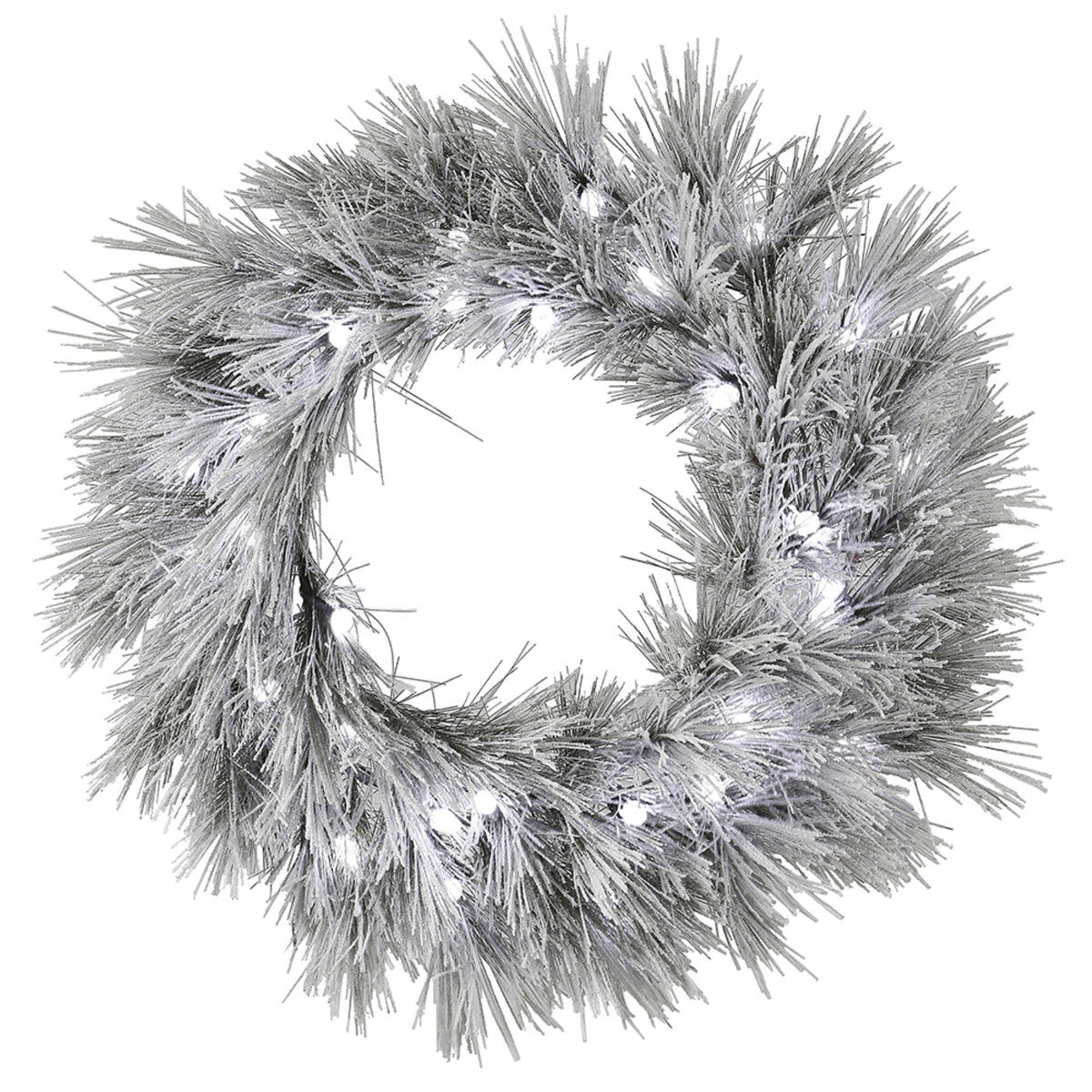 36 Inch  Flkd Alder Pine Wreath C7 30Wht Led