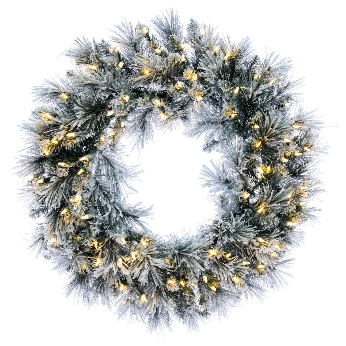 30 Inch  Flocked Jackson Wreath Duralit 100Ww