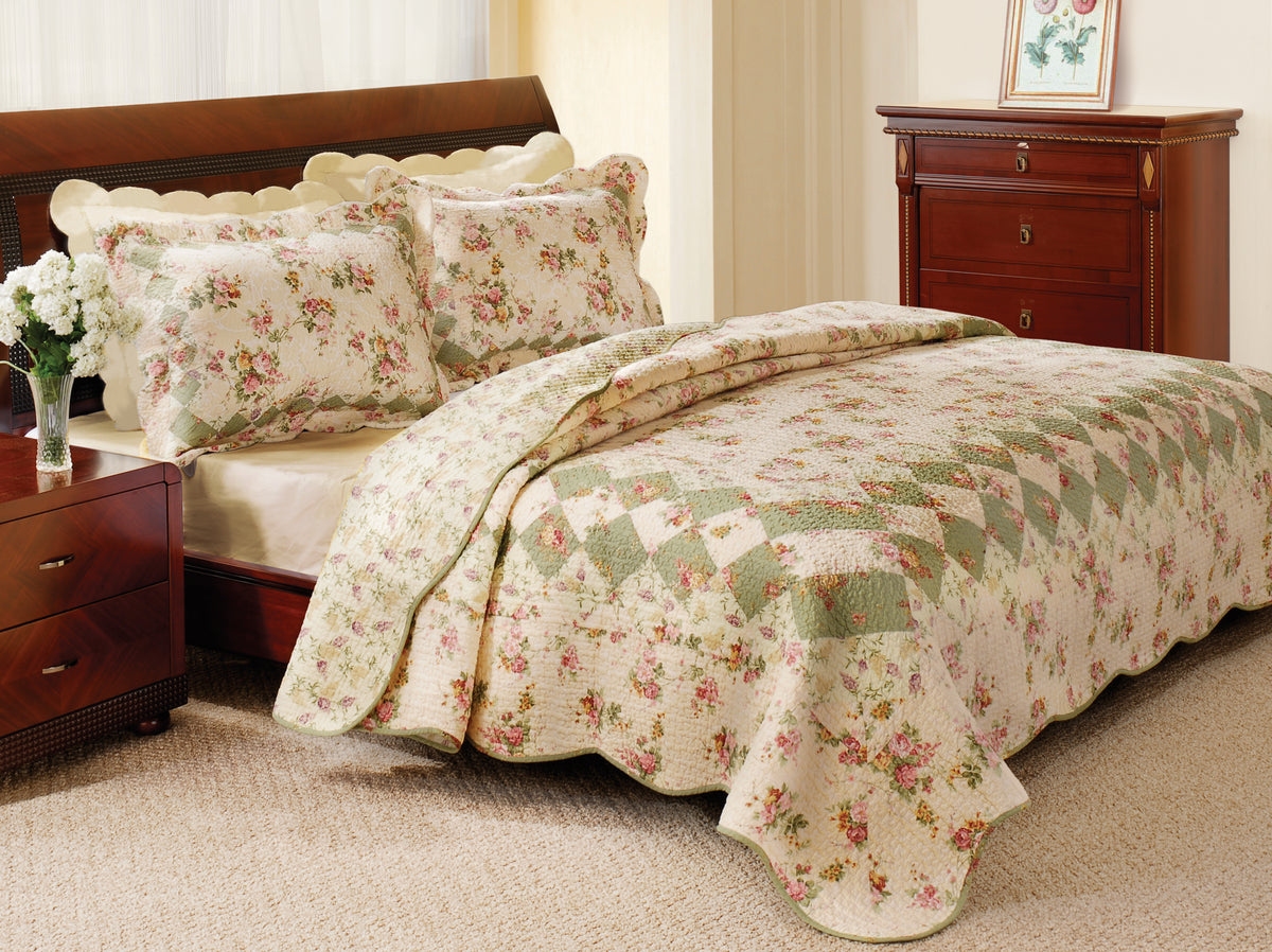 Blissivoryquilt Set, 3Pieceking, Ivory