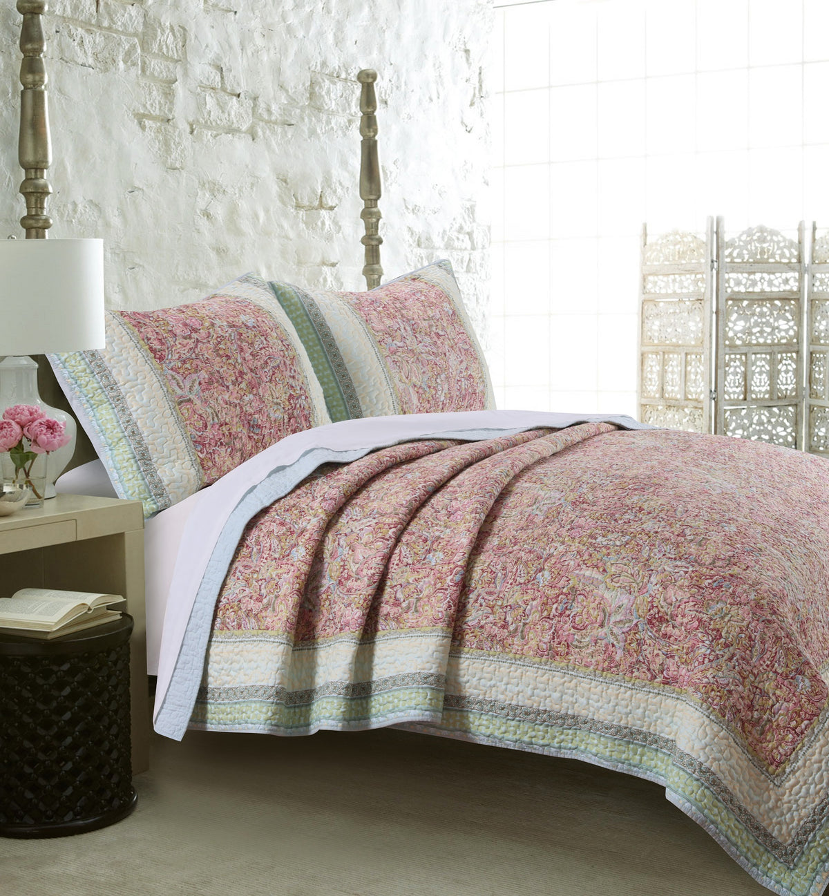 Palisadespastelquilt Set, 3Piecefull/Queen, Pastel