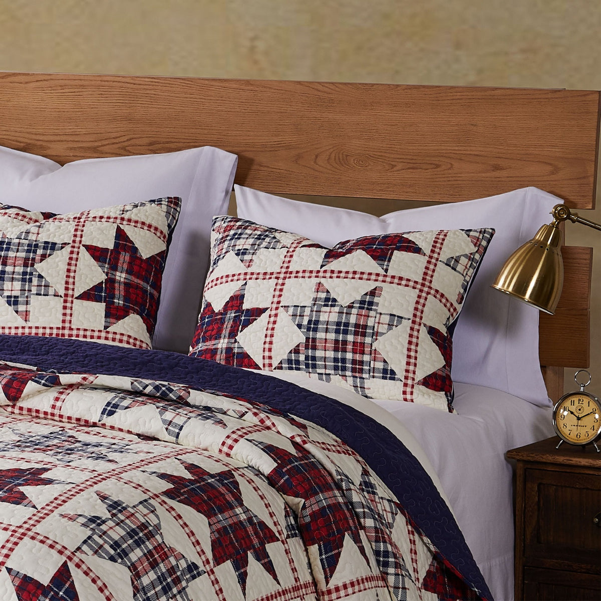 Greenland Home Fashions, Liberty Sham King, Red, Cream, Blue